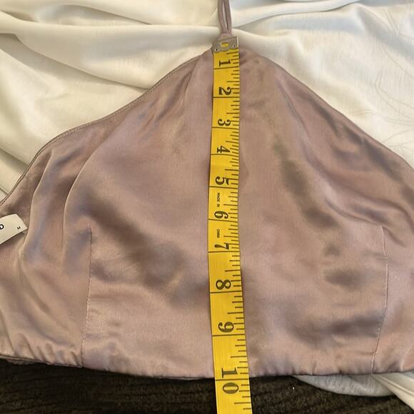 Amanda Uprichard M gray metallic crop top festival halter tank top backless - Picture 10 of 11